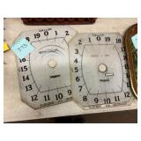 (2) Wayne Metal Gas Dispenser Dial Backs