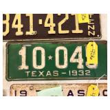 Texas 1932 License Plate