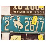 Wyoming 1940 License Plate