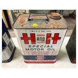H and H Special Motor Oil Can