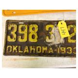 Oklahoma 1933 License Plate
