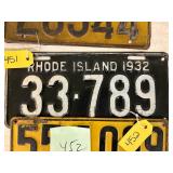 Rhode Island 1932 License Plate
