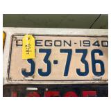 Oregon 1940 License Plate