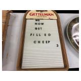 Double Hopped Gettelman Beer Menu Sign
