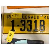 Colorado 1940 License Plate