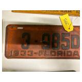 Florida 1933 License Plate
