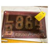 Conn. 1933 License plate
