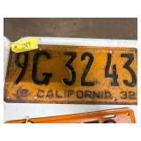 California 32 License Plate