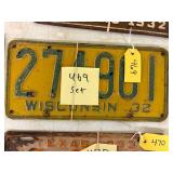 Wisconsin 1932 License plate