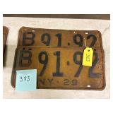 (2) NY License Plates