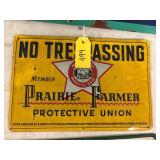 Prairie Farmer 'No Trespassing' Metal Sign
