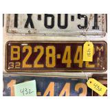 Minnesota 1932 License Plate
