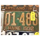 Maine 1932 License Plate