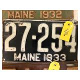 Maine 1933 License Plate