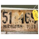Michigan 1933 License Plate