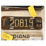 Indiana 1944 License Plate