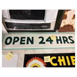 Open 24 Hrs metal Sign