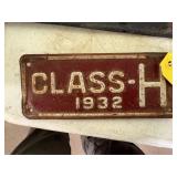 Class-H 1932 Plate