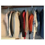 Closet of coats, jackets, sweatshirts