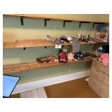 Contents of Shelves. Misc Figures, Walking horse