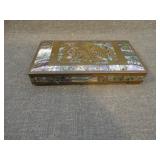Vintage Mexican Copper & Inlaid Abalone Shell Box