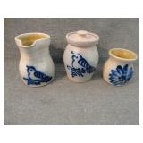 Vintage 1980 Beaumont Stoneware Sugar, Creamer
