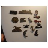 Lot of 14 Tin Embossed Tobacco Tags