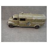 Vintage Hubley Bell Telephone Die Cast Toy Truck