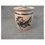 Vintage 1980 Cedar Swamp Stoneware Covered Crock