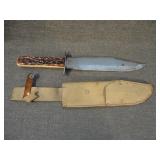 Vintage Cobra Hunter II Bowie Knife w/Sheath