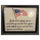 Vintage Cross Stitch John F. Kennedy Quote Sampler