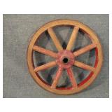 Antique Wood and Steel Cart of Doll Buggy Wheel