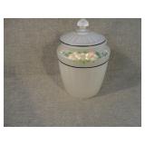 Vintage Hand Painted Frosted Glass Cookie Jar