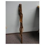 Vintage Diamond Willow Hand Carved Walking Stick