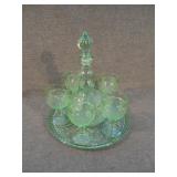 Vintage Indiana Tiara Decanter Sandwich Glass Set