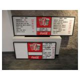 Lot of (2) Coca Cola Menu Boards - 6ft & 4ft