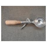 Vintage New Gem Wood Handle Ice Cream Scoop