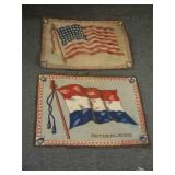(2) Large Antique Cigar Box Felt Flags 7' x 11'
