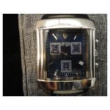 Vintage Mens Croton Chronomaster Blue Tank Watch