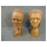 Pair of African Carved Wood Man & Woman Figures