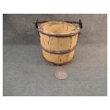 Antique Chinese Wooden Water Bucket Iron Handle