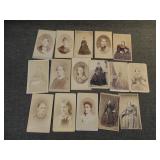 Lot of 16 Antique CDV Carte de Visite of Women