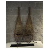 Vintage Pair of 13' x 48' Wooden Snowshoes.