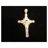 Vintage 925 Sterling Silver Crucifix w/Rhinestones