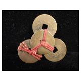 Set of 4 Feng Shui Chinese Coins for Wealth & Luck