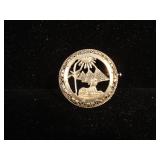 Antique Sterling Silver Egyptian Pyramids Brooch