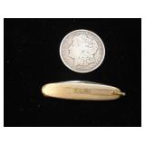 Vintage Wells Gold Pocket Watch Chain Knife