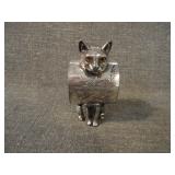 Rare Victorian Cat w/Glass Eyes Napkin Holder
