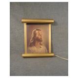 Vintage Lighted Jesus Head of Christ Picture