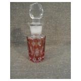 Vintage Bohemian Cranberry Cut to Clear Perfume